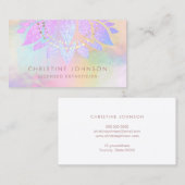 Faux regenboog glitter paarse lotus visitekaartje (Voorkant / Achterkant)