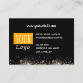 Faux-regenbooglitter met logo visitekaartje (Achterkant)