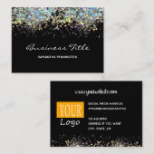 Faux-regenbooglitter met logo visitekaartje (Voorkant / Achterkant)