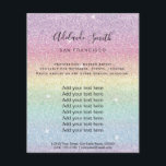 faux regenbooglitterstrepen flyer<br><div class="desc">schoonheidssalon professionele make - up kunstenaar flyer</div>
