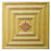  Faux Relief Art nouveau Gele Bloemen Tegeltje (Voorkant)