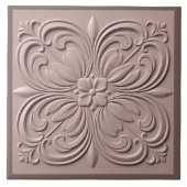 Faux Relief Dusty Roos Neoclassic Decorative Tegeltje (Voorkant)