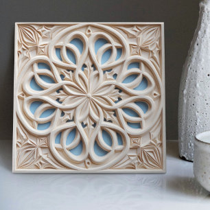 Faux Relief Floral Moroccan Tegel Home Decor Accen Tegeltje