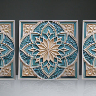 Faux Relief Floral Moroccan Tegel Home Decor Accen Tegeltje