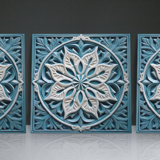 Faux Relief Floral Moroccan Tegel Home Decor Accen Tegeltje