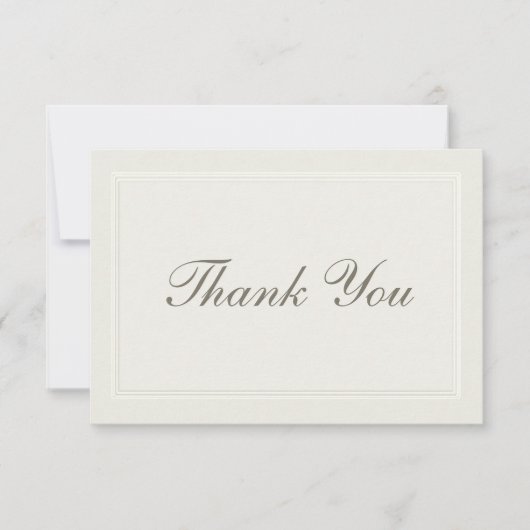 Faux reliëf formele traditionele bruiloft dank u bedankkaart (Voorkant)