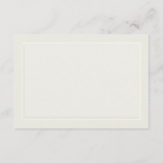 Faux reliëf formele traditionele receptie bruiloft informatiekaartje (Achterkant)