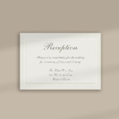 Faux reliëf formele traditionele receptie bruiloft informatiekaartje