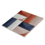 Faux Relief Glazed Blue Burnt Oranje Home Decor Tegeltje (Zijkant)