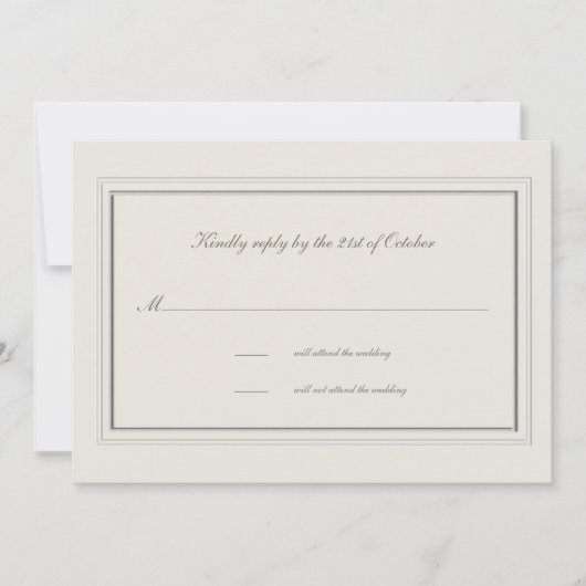 Faux reliëf Lijst Ecru Formele bruiloft reactie (Voorkant)