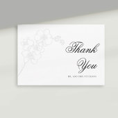 Faux reliëf orchidee inkt elegante bruiloft dank u bedankkaart