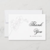 Faux reliëf orchidee inkt elegante bruiloft dank u bedankkaart (Voorkant)