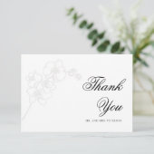 Faux reliëf orchidee inkt elegante bruiloft dank u bedankkaart (Staand voorkant)