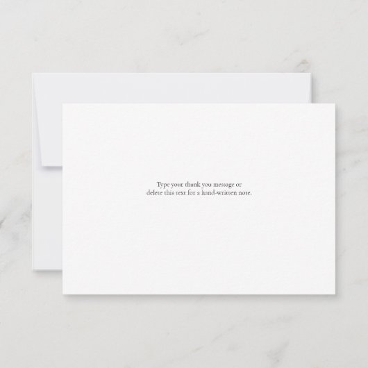 Faux reliëf orchidee inkt elegante bruiloft dank u bedankkaart (Achterkant)