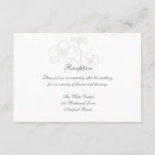 Faux reliëf orchidee kalligrafie receptie bruiloft informatiekaartje (Voorkant)