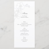 Faux reliëf orchidee klassieke kalligrafie bruilof menu (Voorkant)