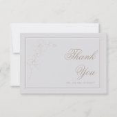 Faux reliëf orchidee Lijst ivoor bruiloft dank u Bedankkaart (Voorkant)