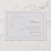 Faux reliëf Orchidee Lijst Ivoor Receptie Bruiloft Informatiekaartje (Voorkant)