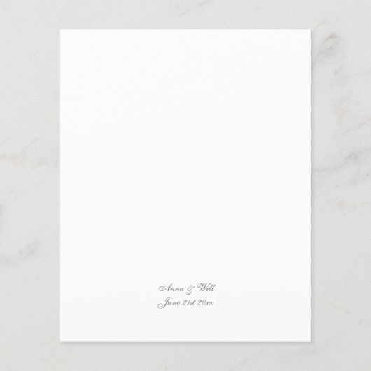 Faux reliëf orchidee traditionele bruiloft menu (Achterkant)