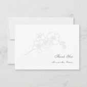 Faux reliëf orchideeën formele bruiloft dank u bedankkaart (Voorkant)