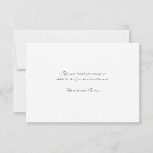 Faux reliëf orchideeën formele bruiloft dank u bedankkaart (Achterkant)