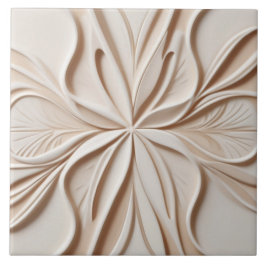 Faux Relief Pastel Beige & White Modern Abstract Tegeltje