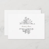 Faux reliëf pioen formeel Lijst bruiloft dank u Bedankkaart (Voorkant / Achterkant)