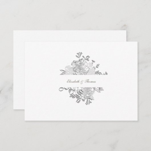 Faux reliëf pioen formeel Lijst bruiloft dank u Bedankkaart (Voorkant / Achterkant)