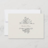 Faux reliëf pioen formele ecru bruiloft dank u bedankkaart (Voorkant)