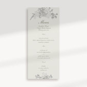 Faux reliëf pioen klassieke formele ecru bruiloft menu