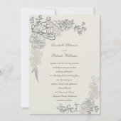 Faux reliëf pioenen Lijst kalligrafie bruiloft Kaart (Voorkant)