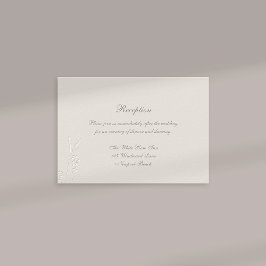 Faux reliëf wilde bloemen formele receptie bruilof informatiekaartje