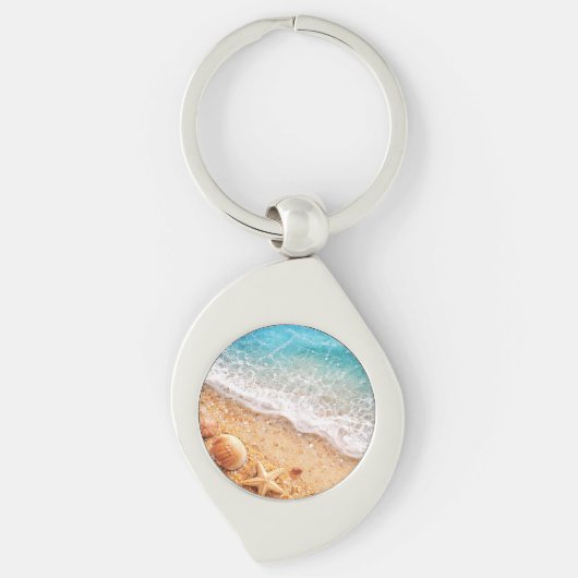 Faux resin ocean art key chain sleutelhanger (Voorkant)