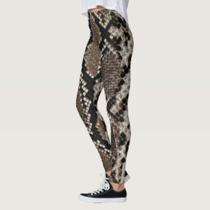 Faux Reticated Python Snake Skin Leggings