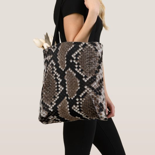 Faux Reticulate Python Snake Skin Canvas tas (Dichtbij)