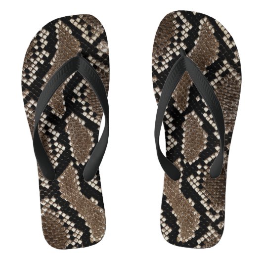 Faux Reticulated Python Snake Skin Teenslippers (Voetbed)