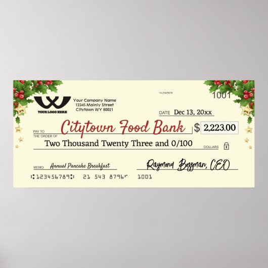 Faux reuzenliefdadigheidscontrole kerstheilige ste poster (Voorkant)