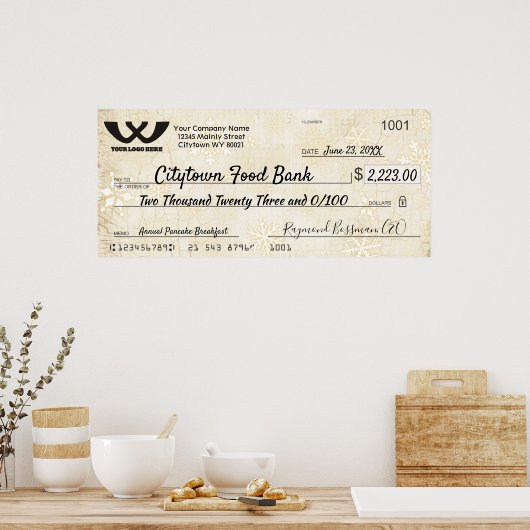 Faux reuzenliefdadigheidscontrole kerstsneeuwvlokk poster (Keuken)