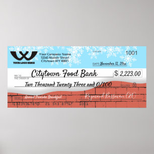 Faux reuzenliefdadigheidscontrole kerstsneeuwvlokk poster