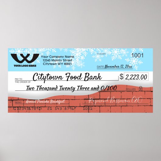 Faux reuzenliefdadigheidscontrole kerstsneeuwvlokk poster (Voorkant)