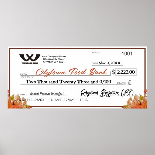 Faux reuzenliefdadigheidscontrole najaar herfst Th Poster (Voorkant)