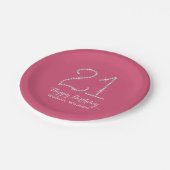 Faux Rhinestone 21st Birthday Papieren Bordje (Gekanteld)