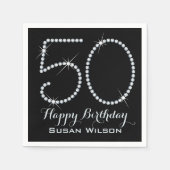 Faux Rhinestone 50th Birthday Servetten (Voorkant)