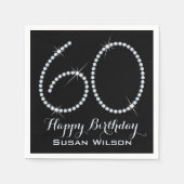 Faux Rhinestone 60th Birthday Servetten (Voorkant)