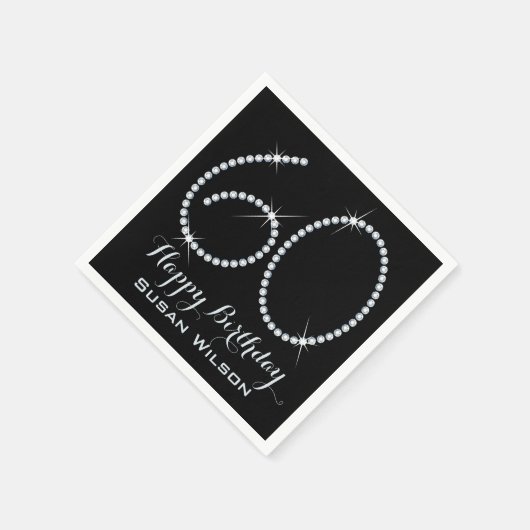 Faux Rhinestone 60th Birthday Servetten (Hoek)