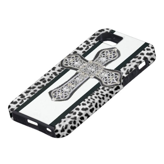 Faux Rhinestone Cross Iphone 5 Hoesje (Onderkant)