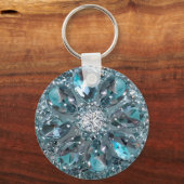 Faux Rhinestone Jewel Bling Glitzy Sleutelhanger (Voorkant)