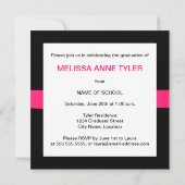 Faux Ribbon en Jewel Photo Afstuderen Invitation Kaart (Achterkant)