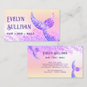 Faux ridescent glitter zeemeermin staart visitekaa visitekaartje (Voorkant / Achterkant)