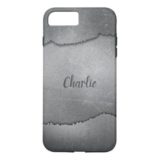 Faux Ripped Metal de telefoongesprekken van de dou Case-Mate iPhone Case (Achterkant)